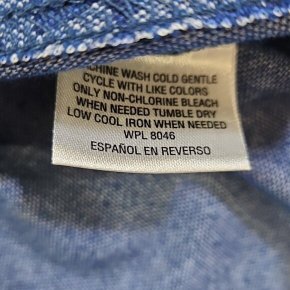 Tasso Elba Polo Shirt Men's Medium Navy Blue Floral Short Sleeve Hidden Buttons - Picture 6 of 12